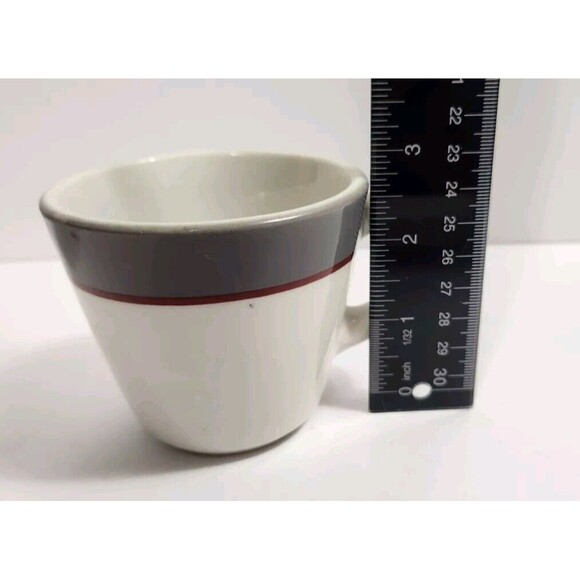 Vintage Jackson Custom China Mug Set Of Two White With Gray & Red  See Pics - Picture 11 of 13